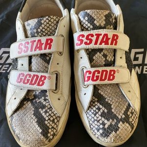 Golden Goose gently used & hard to find snakeskin pattern velcro sneakers. US 9